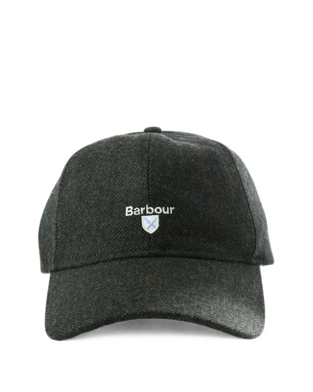 Barbour Black Barlow Herringbone-Pattern Logo-Embroidered Cap