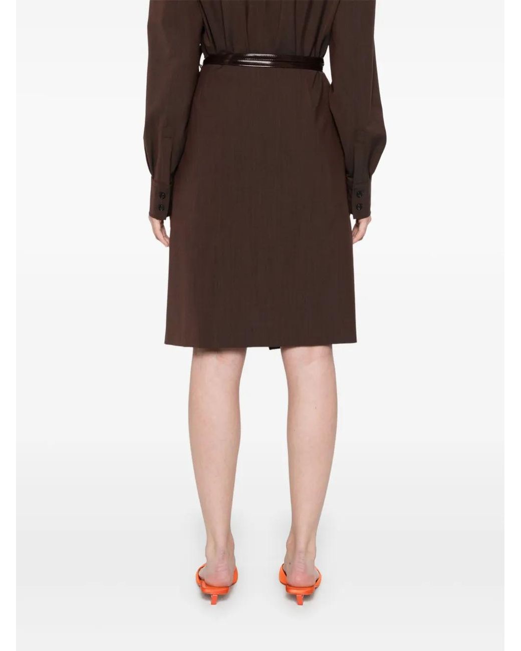 Philosophy Di Lorenzo Serafini Brown Wrap Skirt