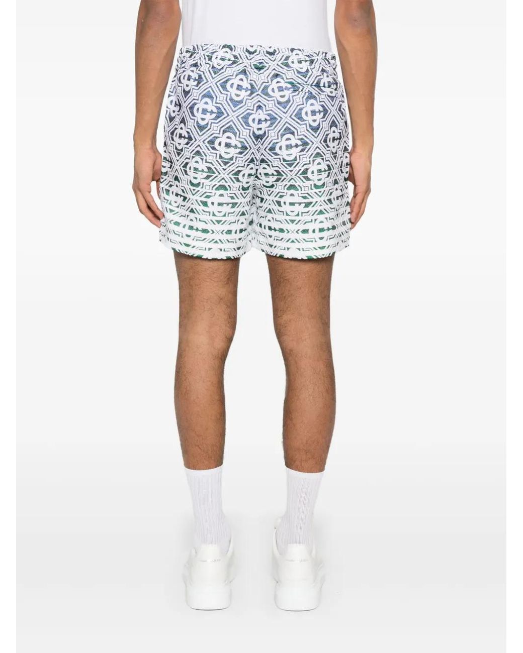 Casablanca Blue Monogram-Gradient Towelling Shorts for men