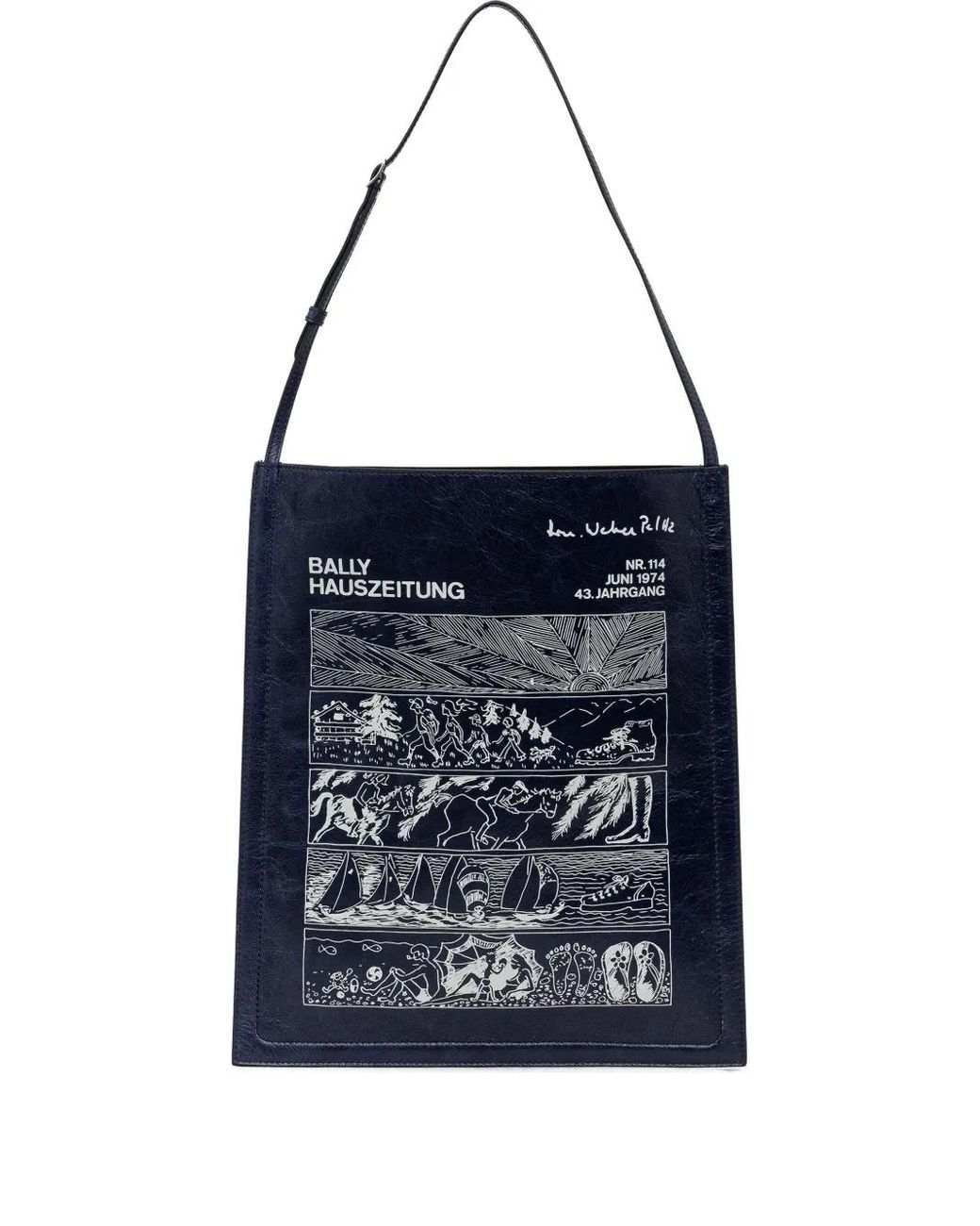 Bally Blue Graphic Shoulder Bag for men