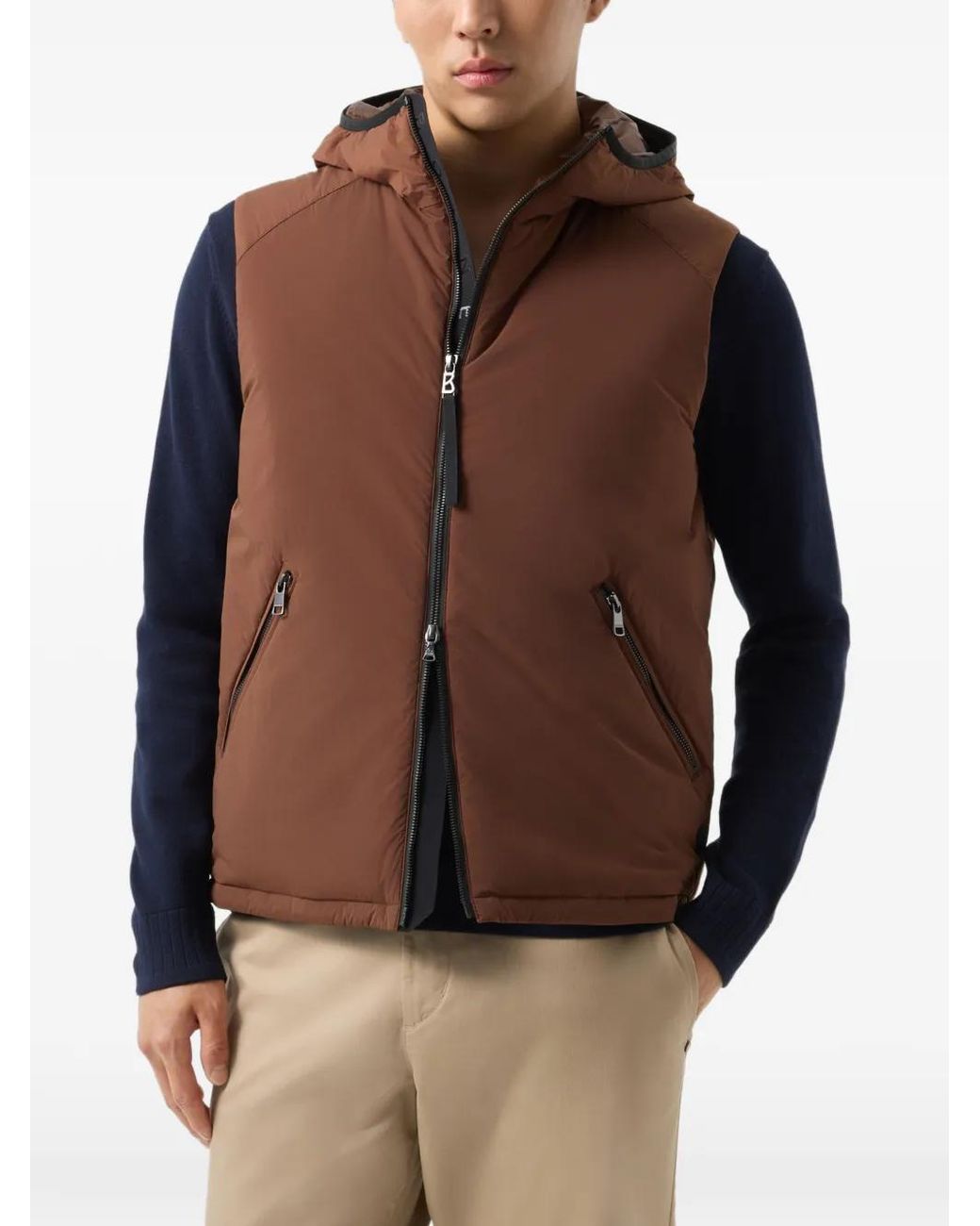 Bogner Brown Clion Lightweight Down-Filled Gilet for men