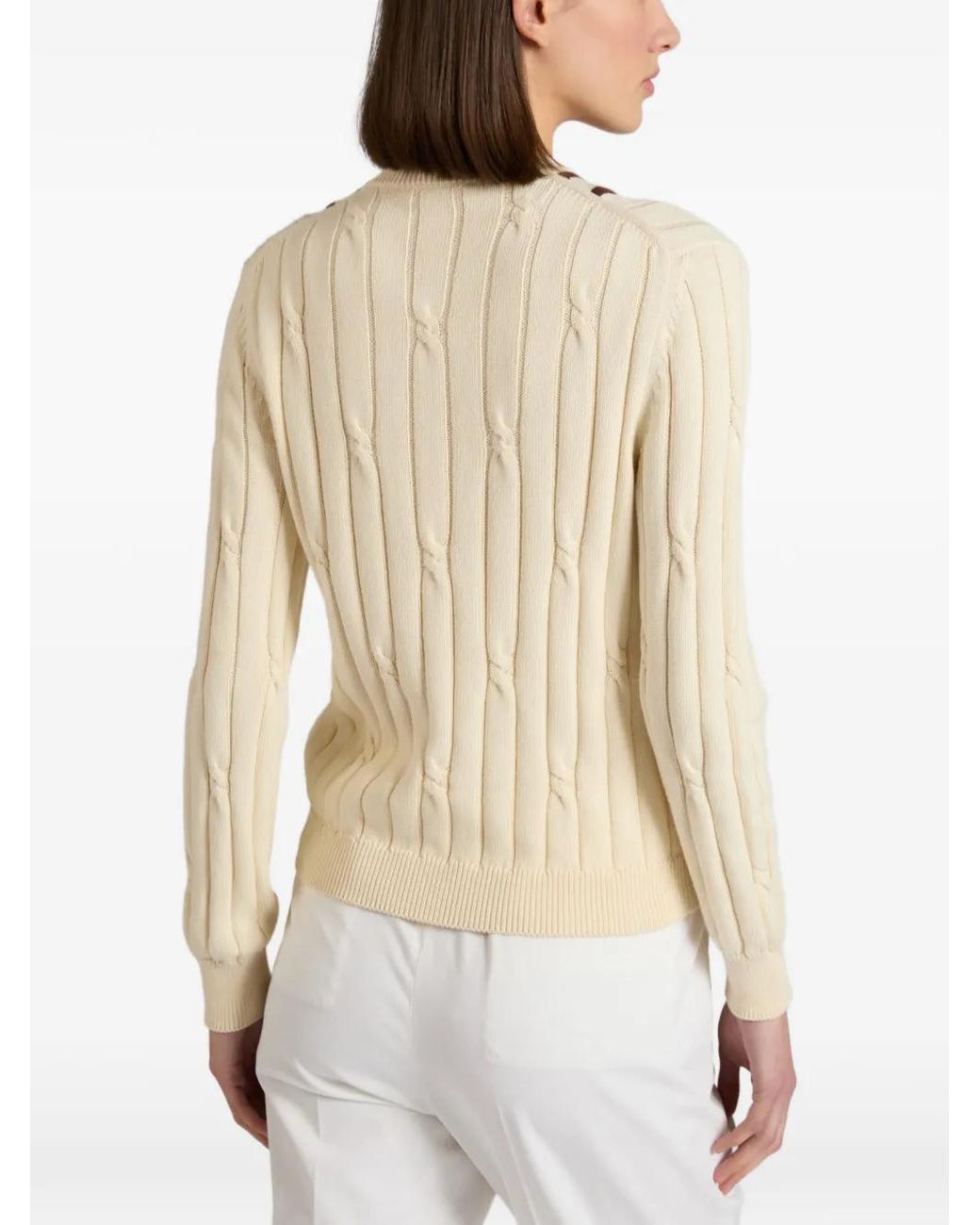 Jersey Trenzado Con Cuello En V Slowear de color White