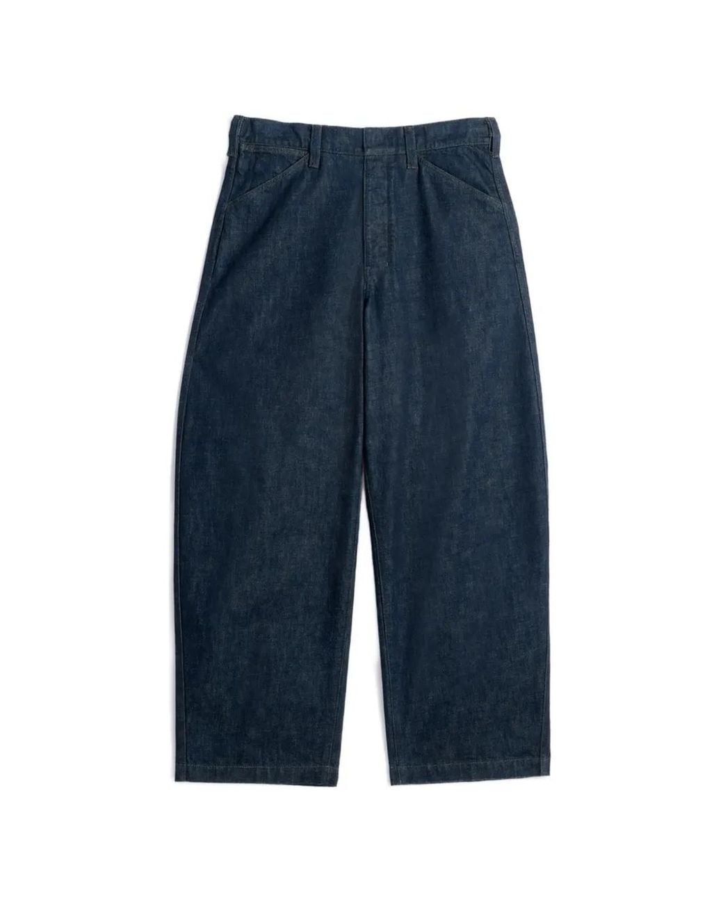 Lemaire Blue Maxi Workwear Adjustable-Strap Jeans for men