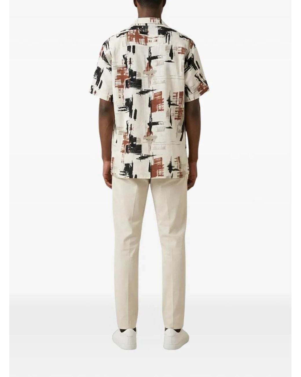 Antony Morato Abstract-Print Short-Sleeve Shirt in White for Men | Lyst