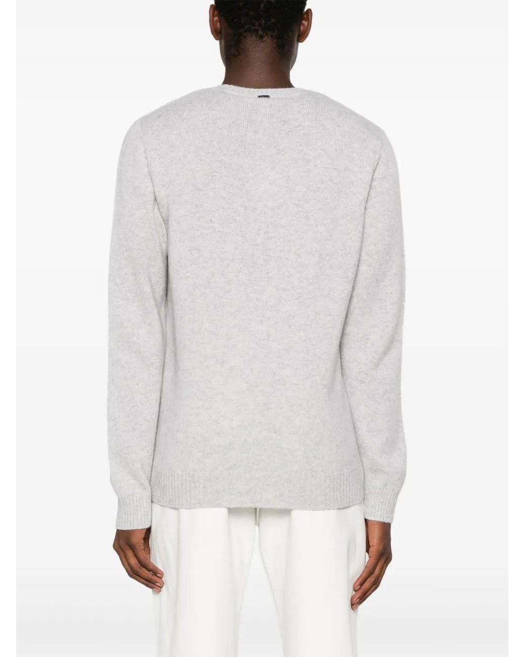 Herno White Mélange Cashmere Jumper for men