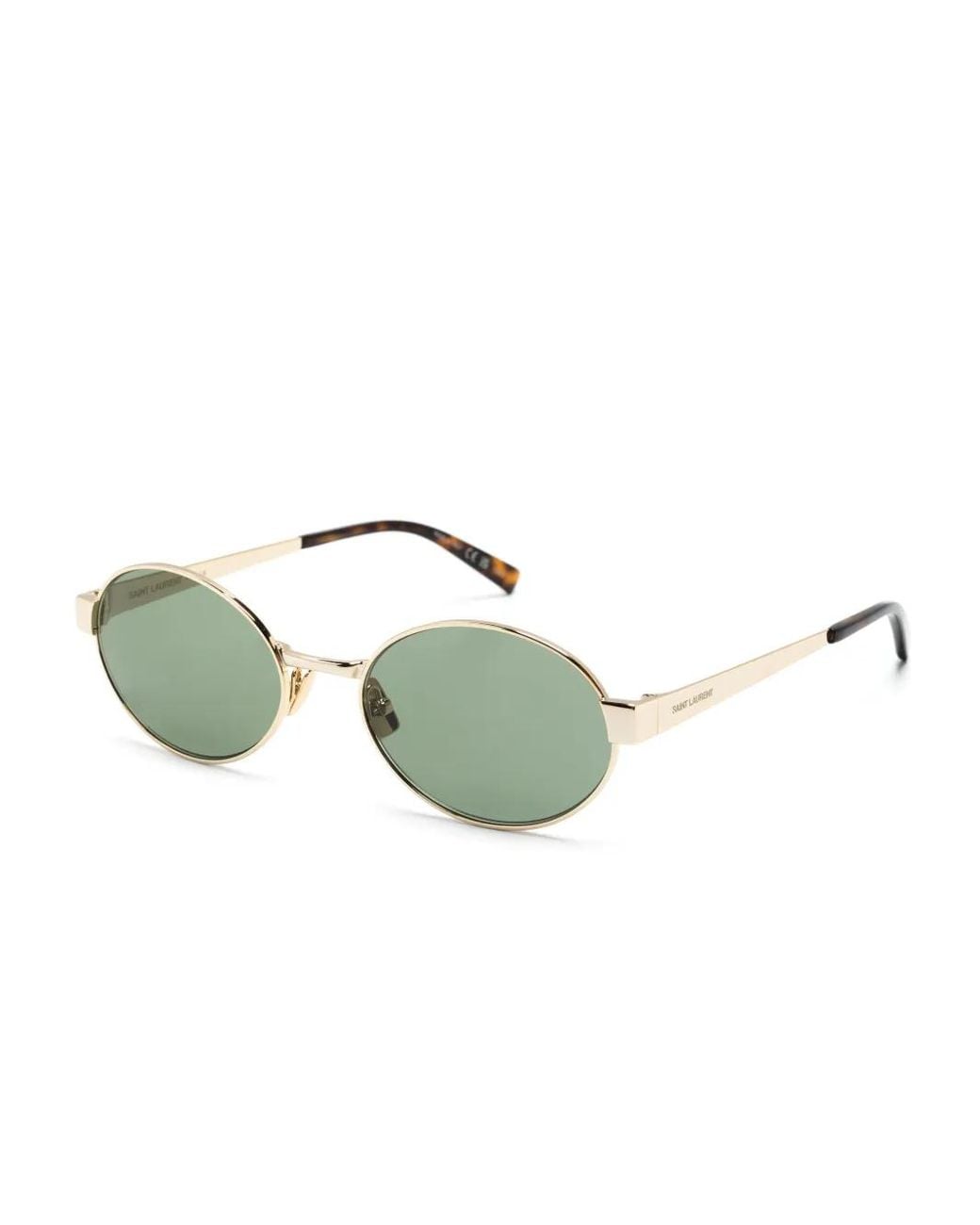 Saint Laurent Green 692 Oval-Frame Sunglasses