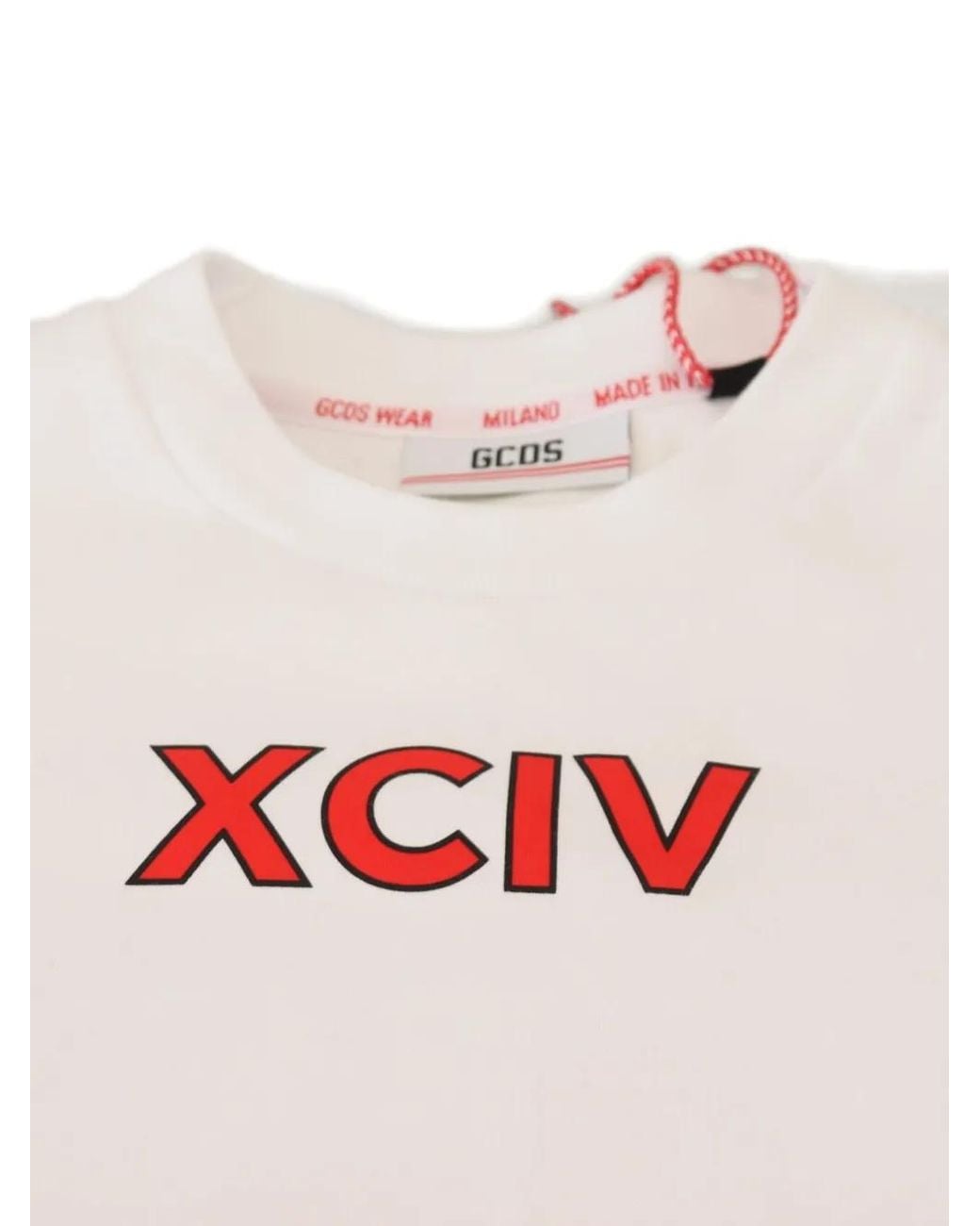 Gcds White Xciv Logo-Print T-Shirt for men