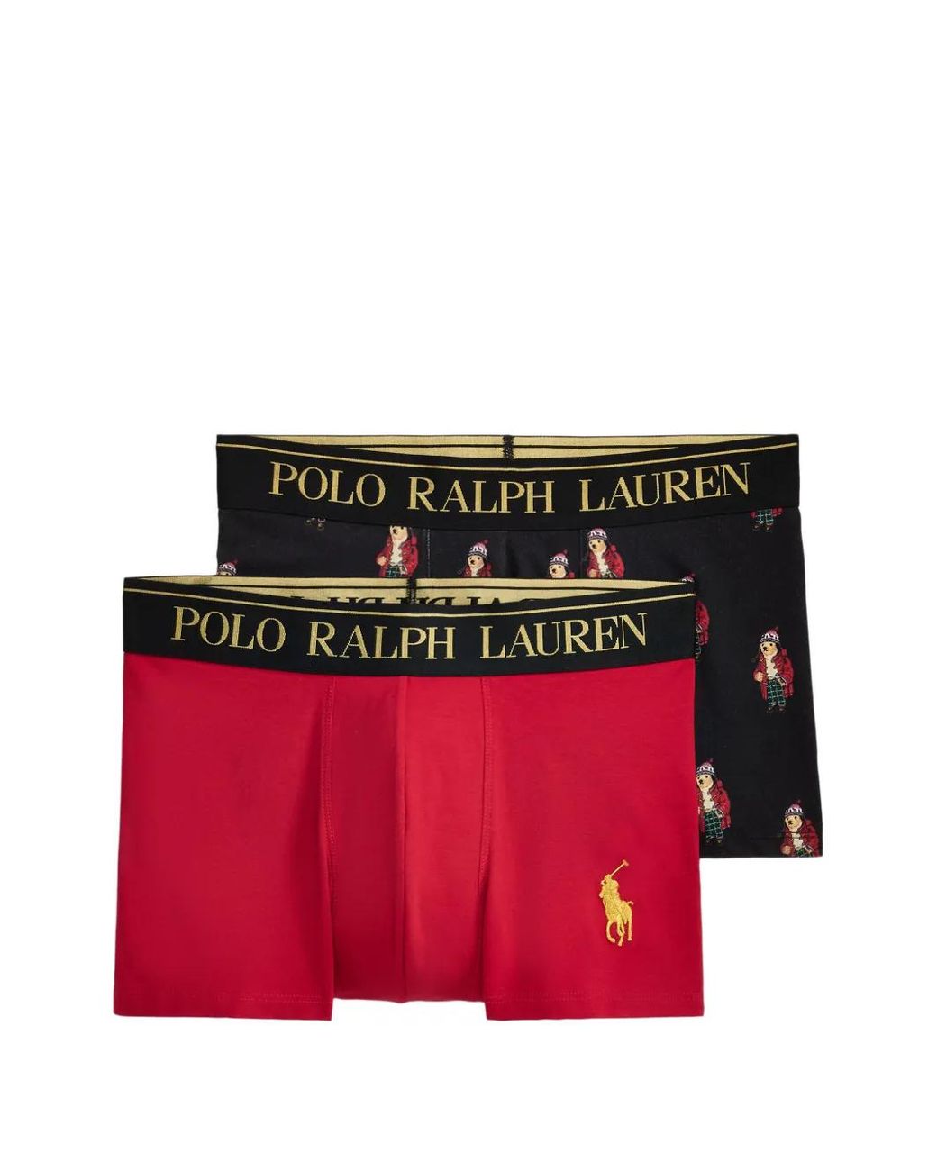 Polo Ralph Lauren Red Logo-Waistband Polo Bear Trunks (Set Of Two) for men