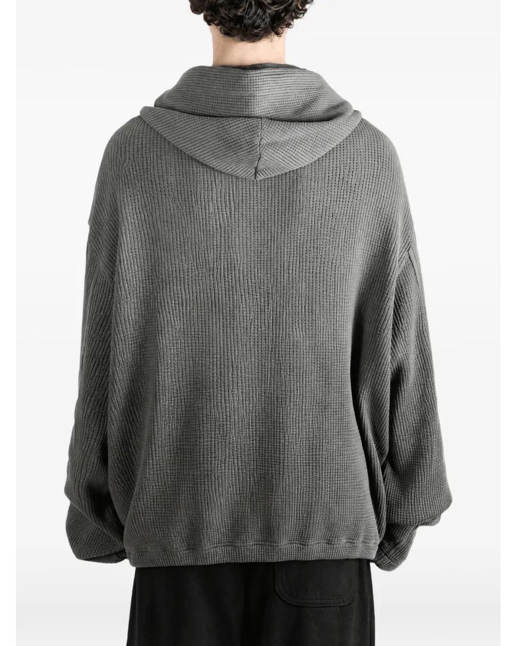 Roa Gray Bee Sun Waffle-Knit Zip-Up Hoodie for men