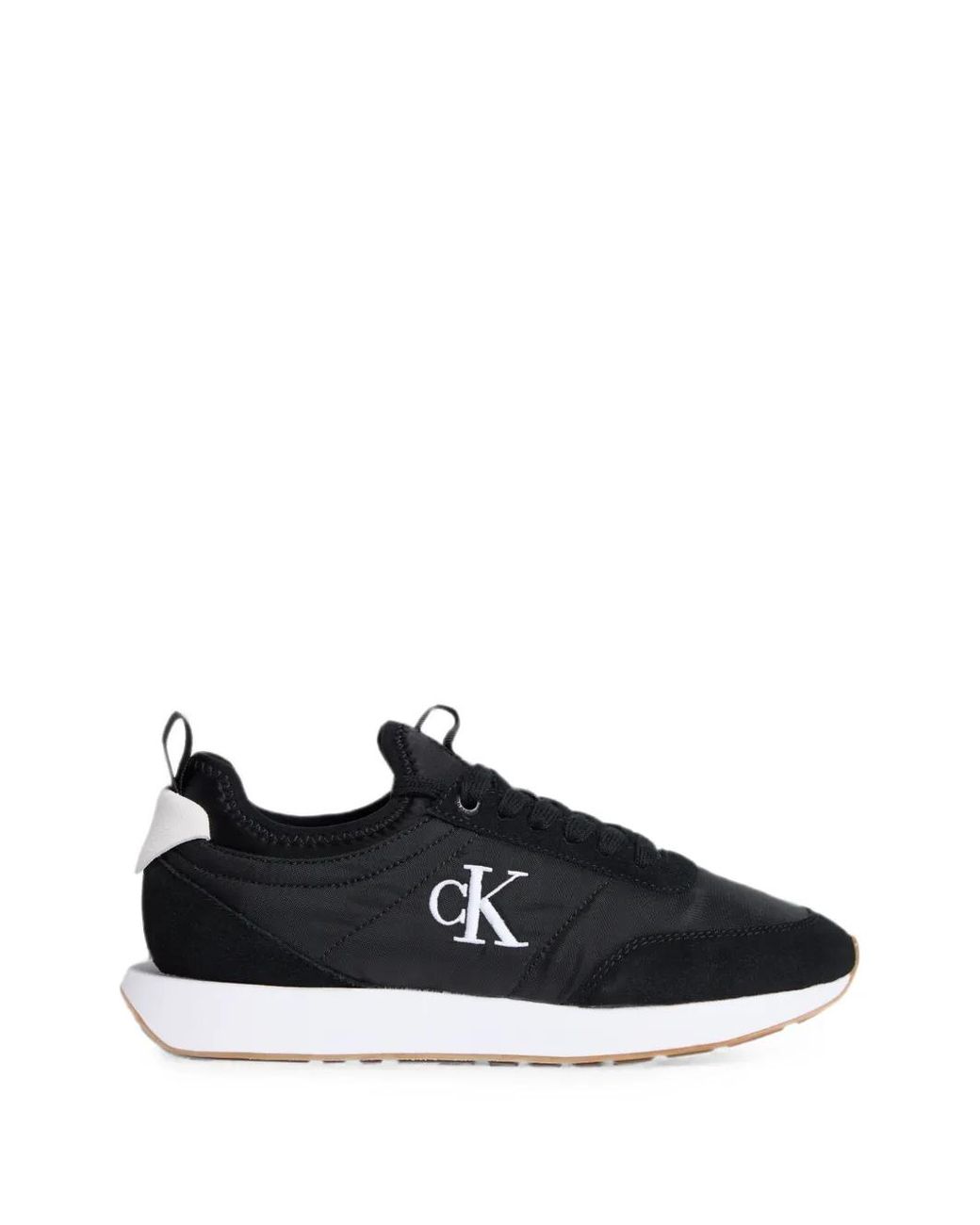 Calvin Klein Black Logo-Print Panelled Low-Top Sneakers