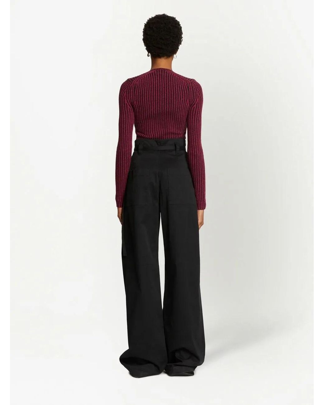 Proenza Schouler Purple Plaited Rib Scoop Neck Jumper