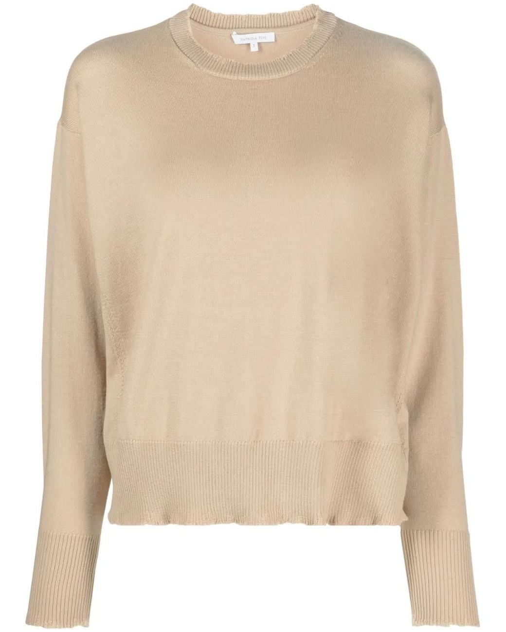 Patrizia Pepe Natural Fine-Knit Wool Jumper