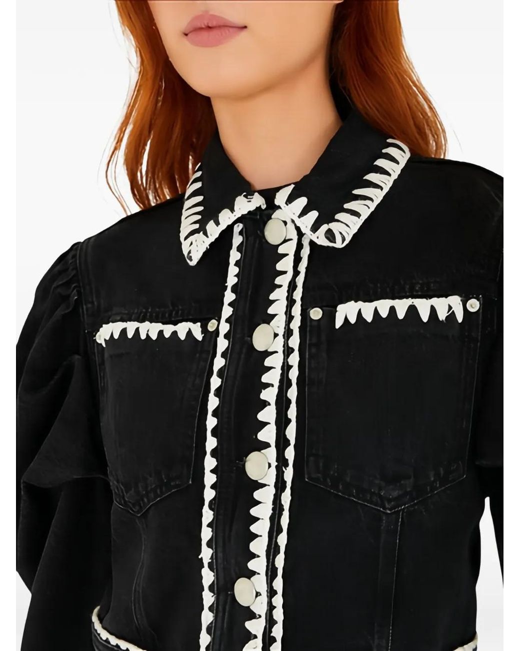 Farm Rio Black Puff-Sleeve Jacket