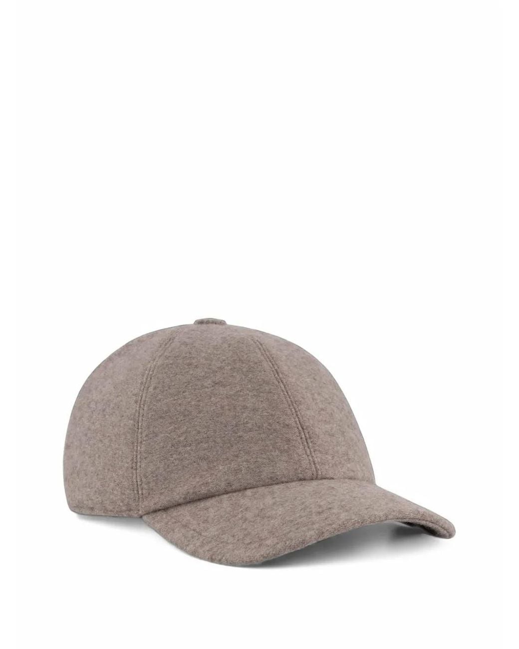 Fedeli Gray Panelled Felted Baseball Cap for men