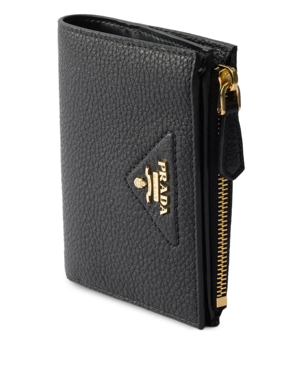 Prada Black Small Textured Leather Wallet