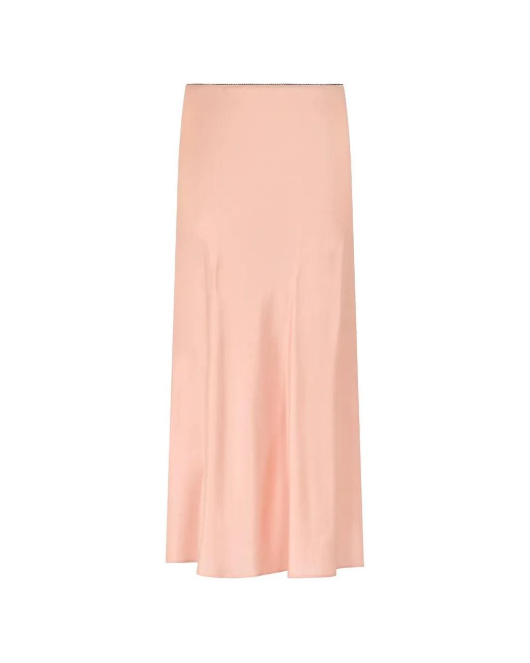 Roberto Collina Pink Satin A-Line Midi Skirt