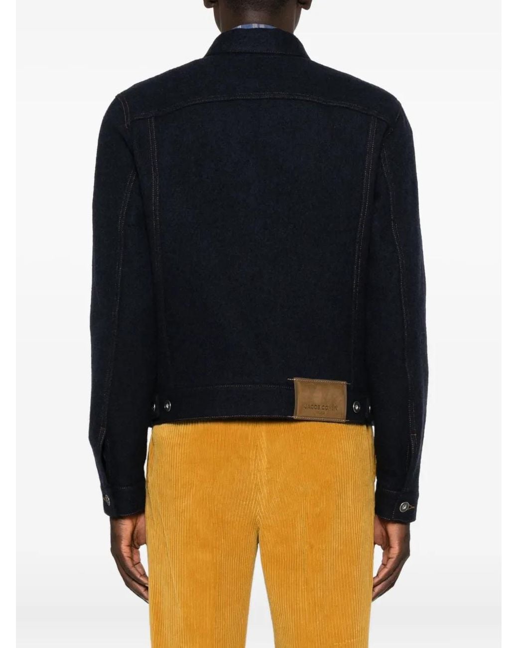 Jacob Cohen Black Button-Fastening Flap-Pocket Denim Jacket for men