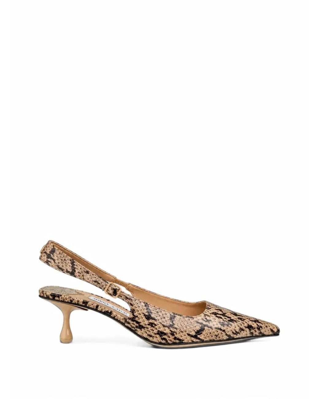 Jimmy Choo Natural Amel Snakeskin-Effect Slingback Pumps