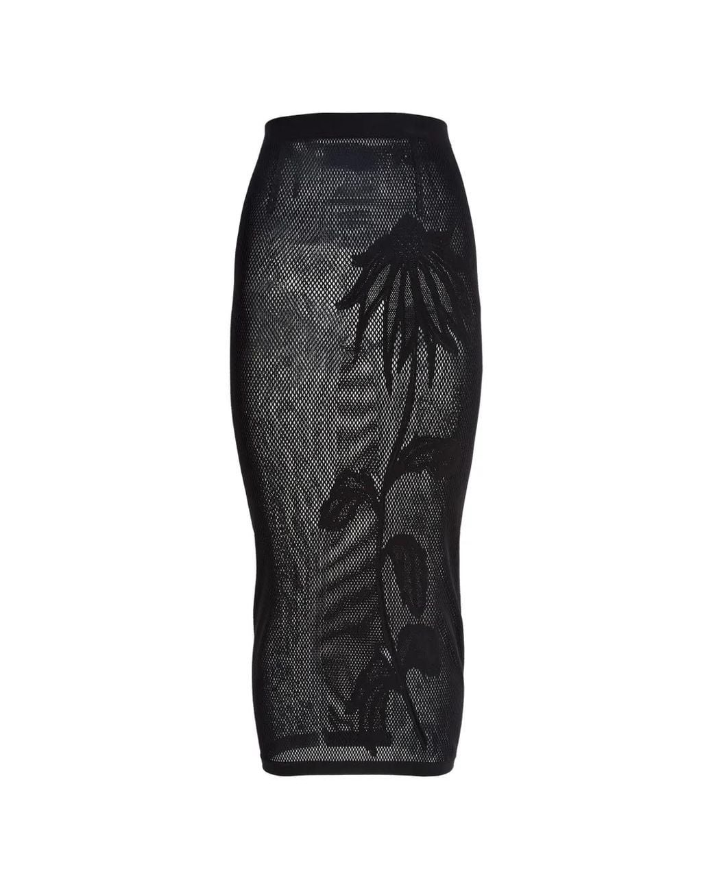 MACCAPANI Black Seamless Midi Skirt
