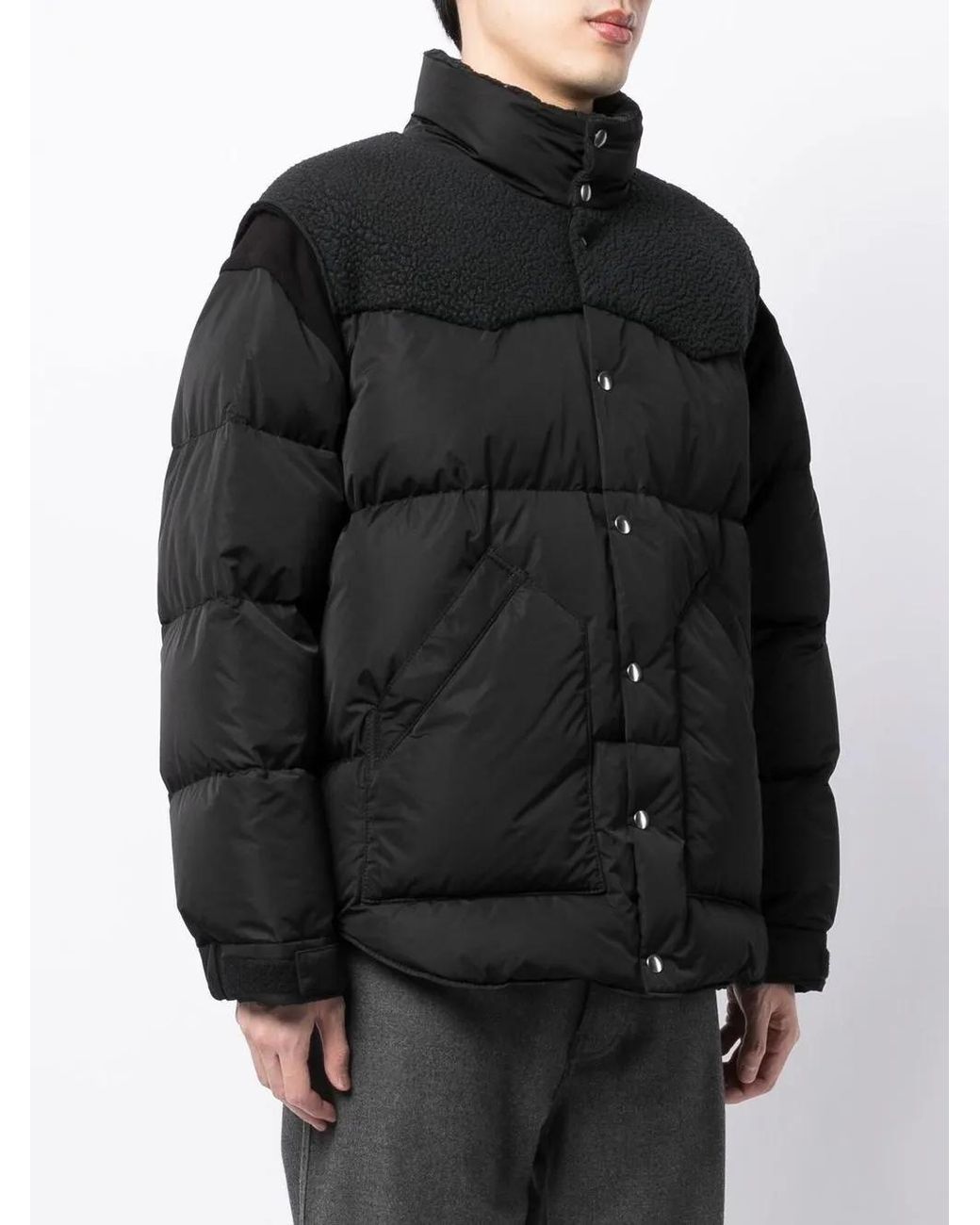 Undercover Black Panelled Puffer Jacket for men