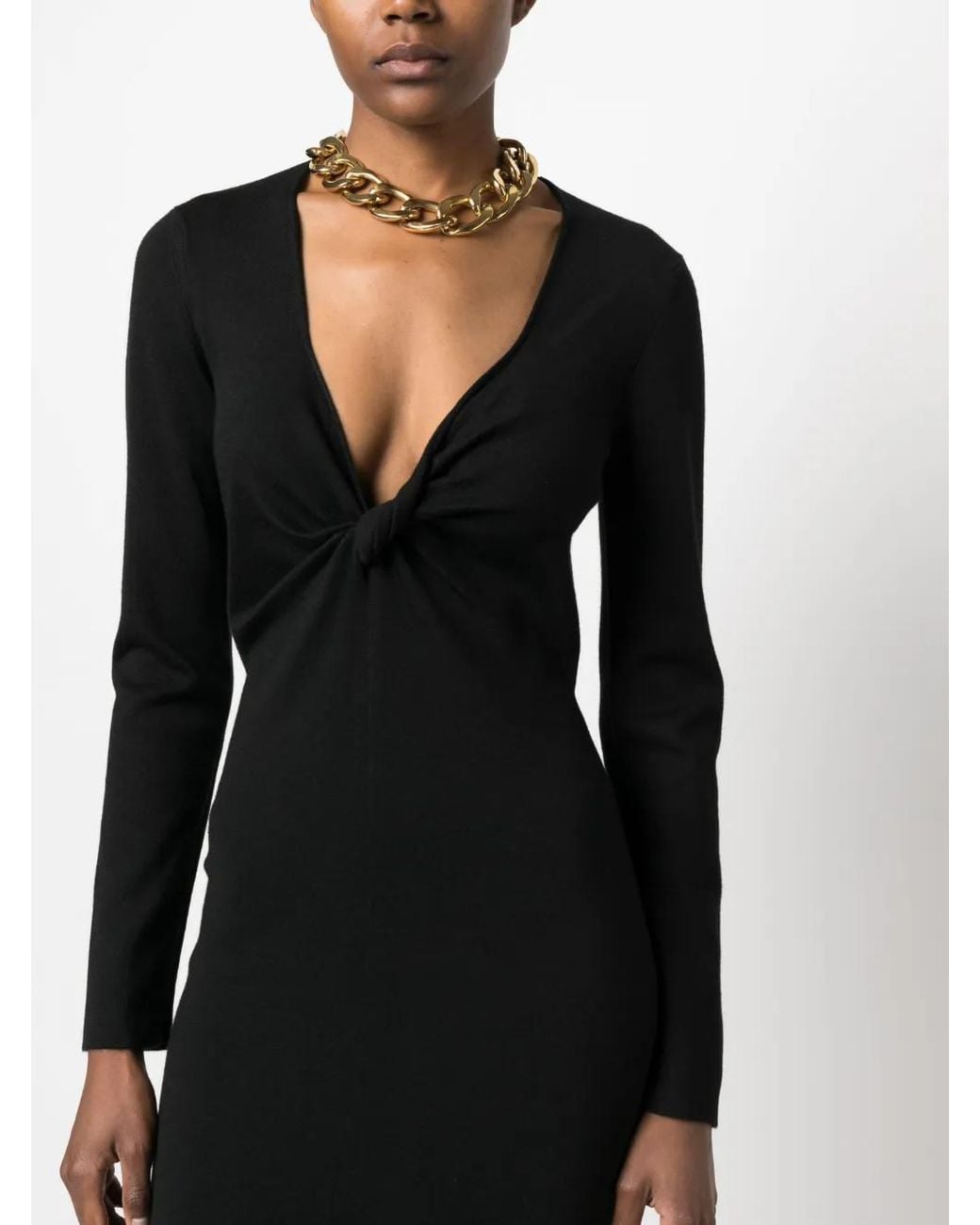 Tom Ford Black V-Neck Knitted Dress