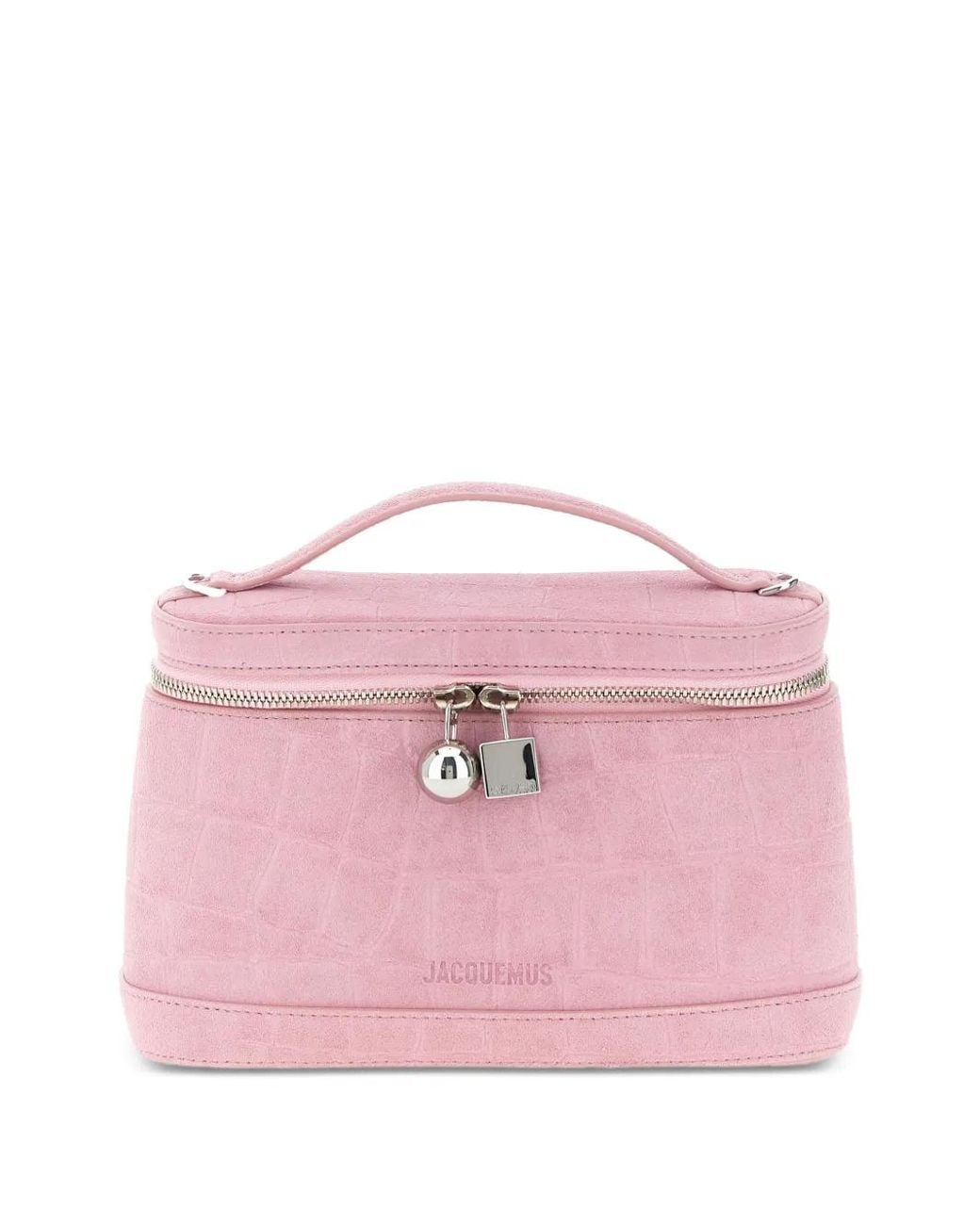 Jacquemus Pink Le Petit Vanity Crocodile-Effect Tote Bag