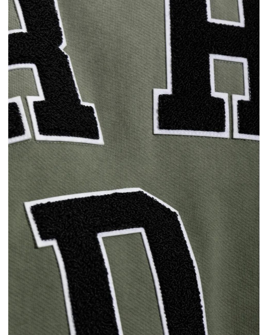 Rhude Green Logo-Patch Hoodie for men