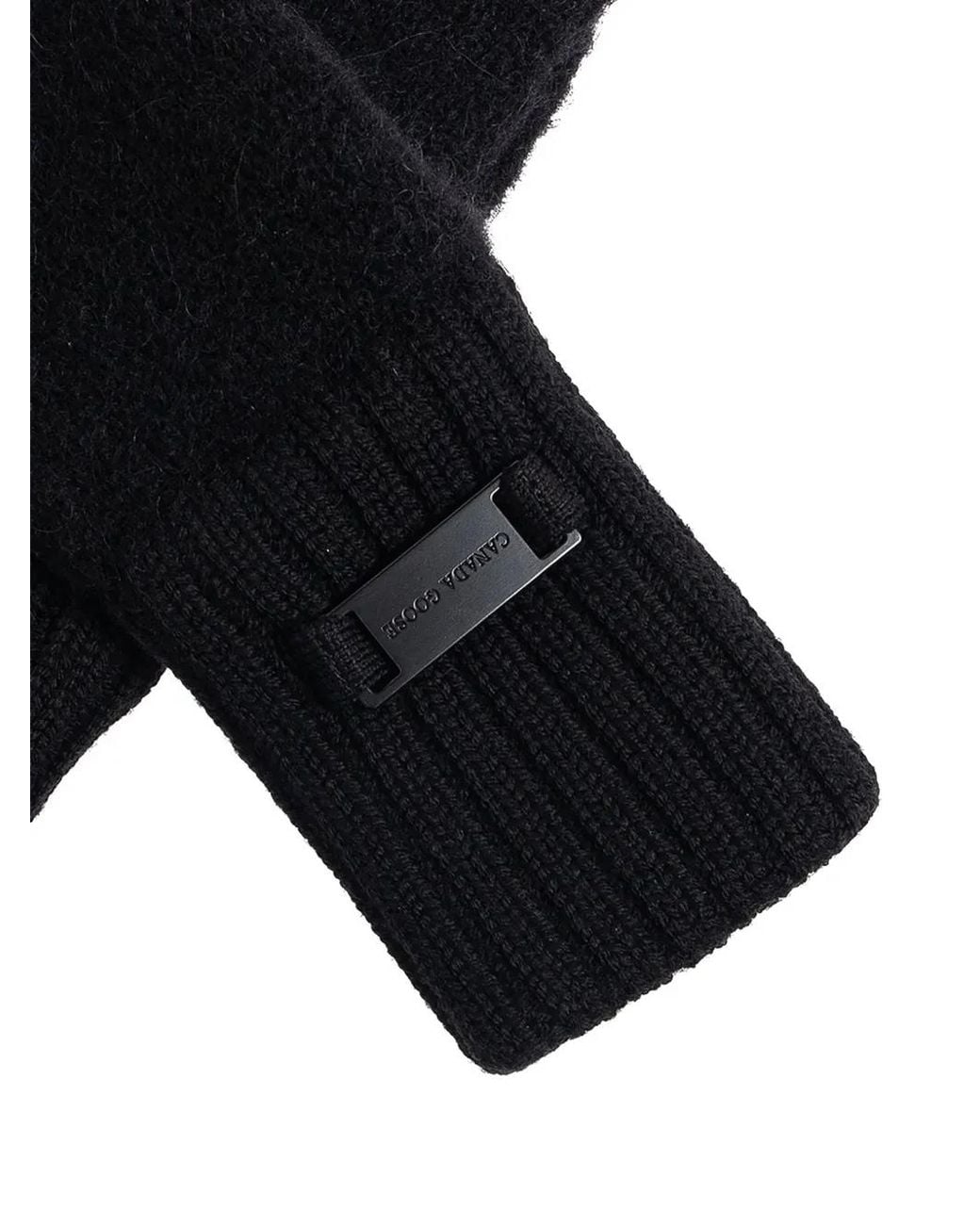 Canada Goose Black Ribbed-Cuff Alpaca-Wool Gloves