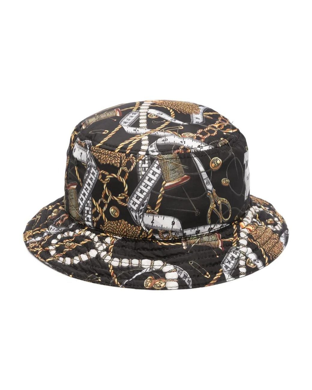 Moschino Gray Barocco-Print Bucket Hat