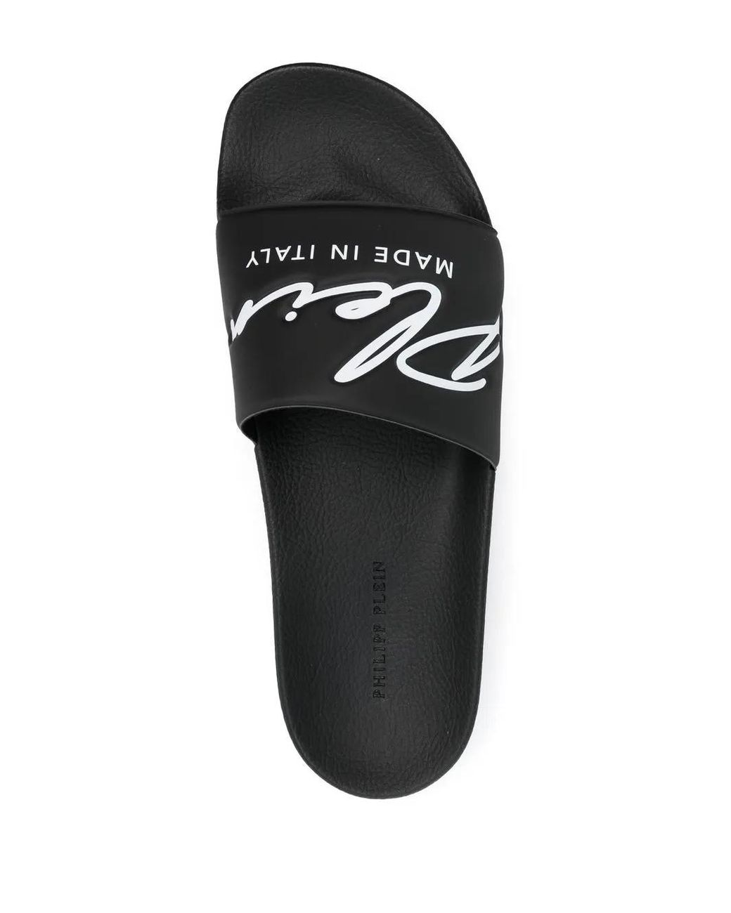 Philipp Plein Black Logo-Print Slides