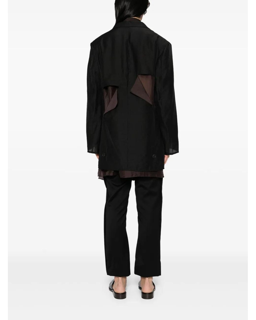 Yohji Yamamoto Black Cut-Out Blazer for men