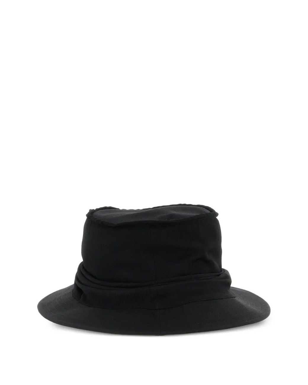 Yohji Yamamoto Black Drape Wool Hat for men