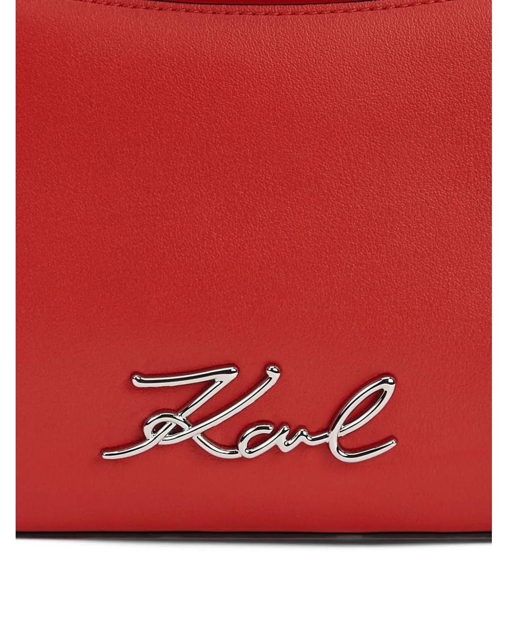 Karl Lagerfeld Red K/Signature Elongated Shoulder Bag