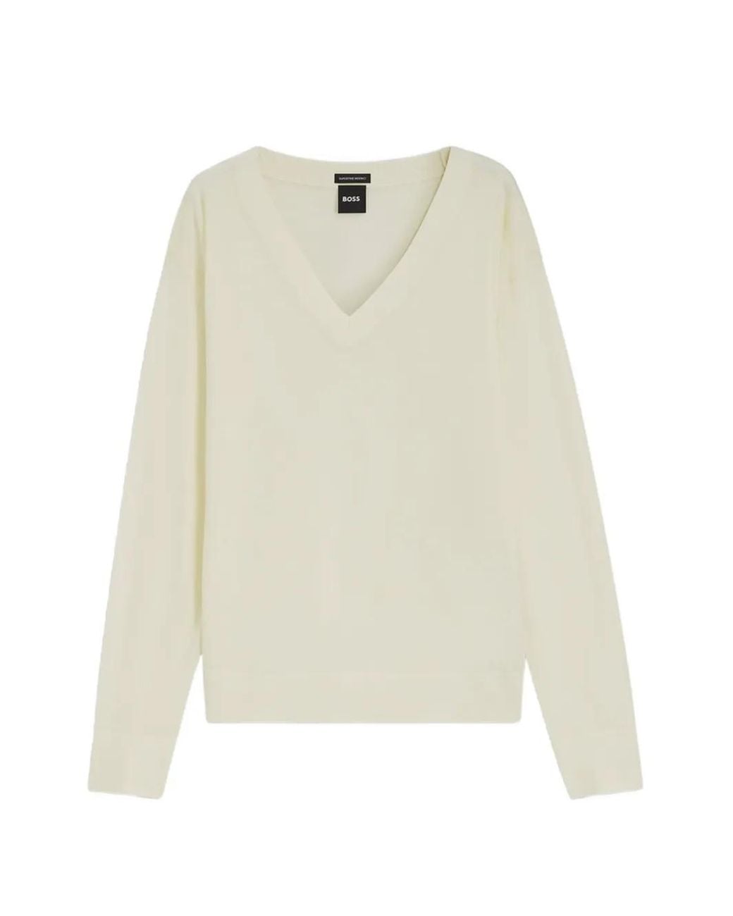 Boss White Merino Wool Sweater