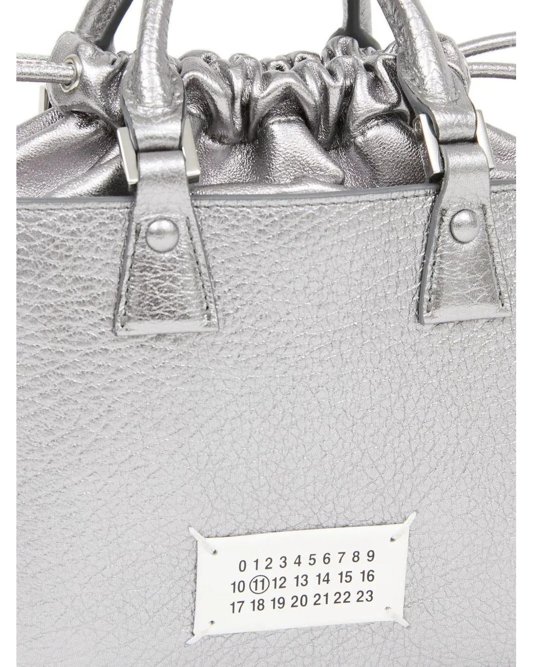 Maison Margiela White 5Ac Metallic-Effect Tote Bag