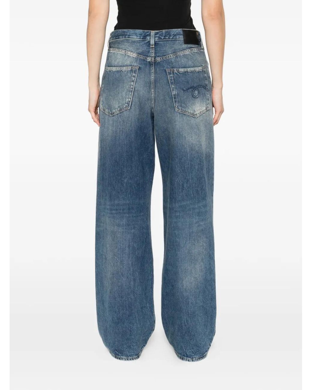 R13 Blue Wide Leg Damon Jeans