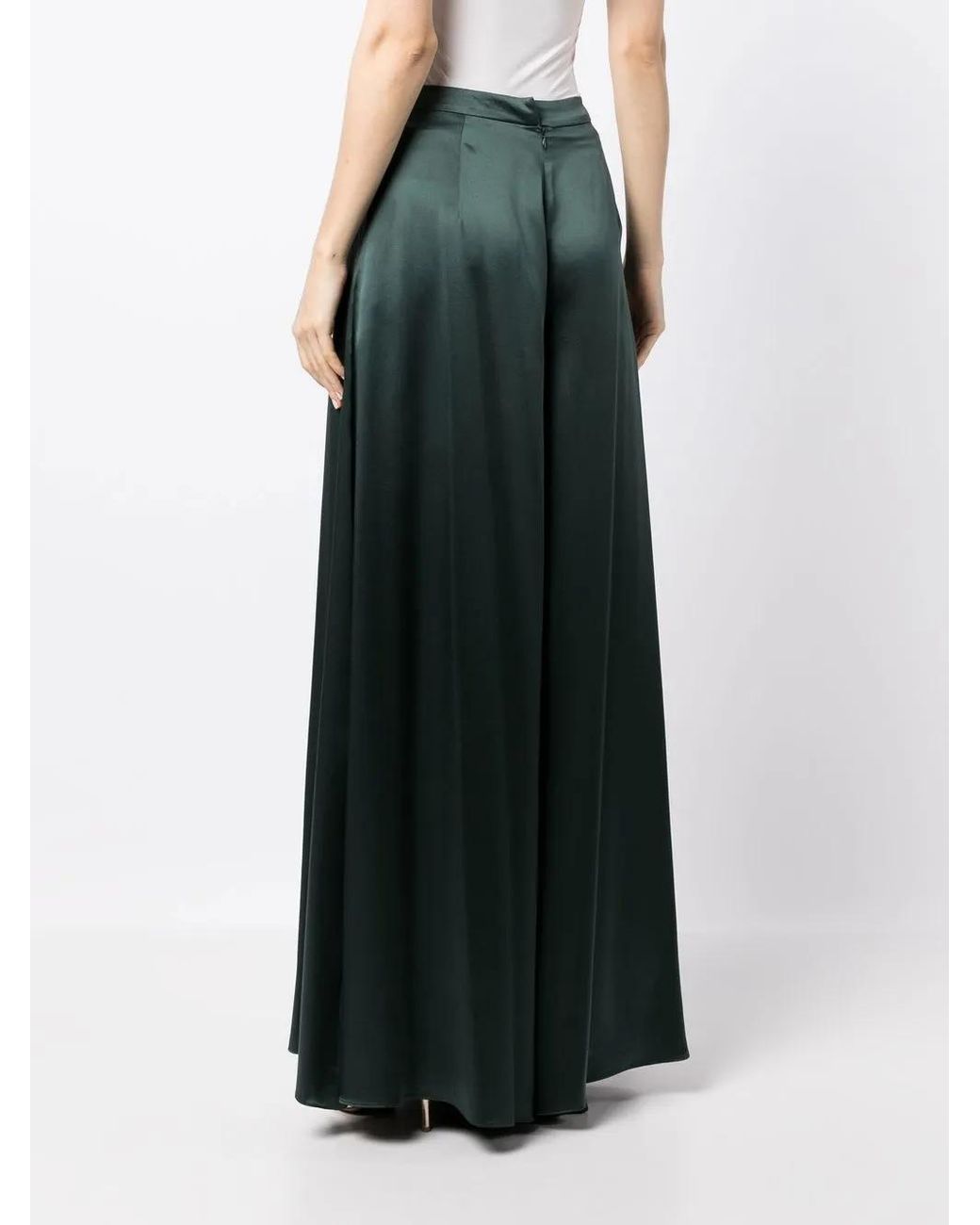 Voz Green Silk Palazzo Pants