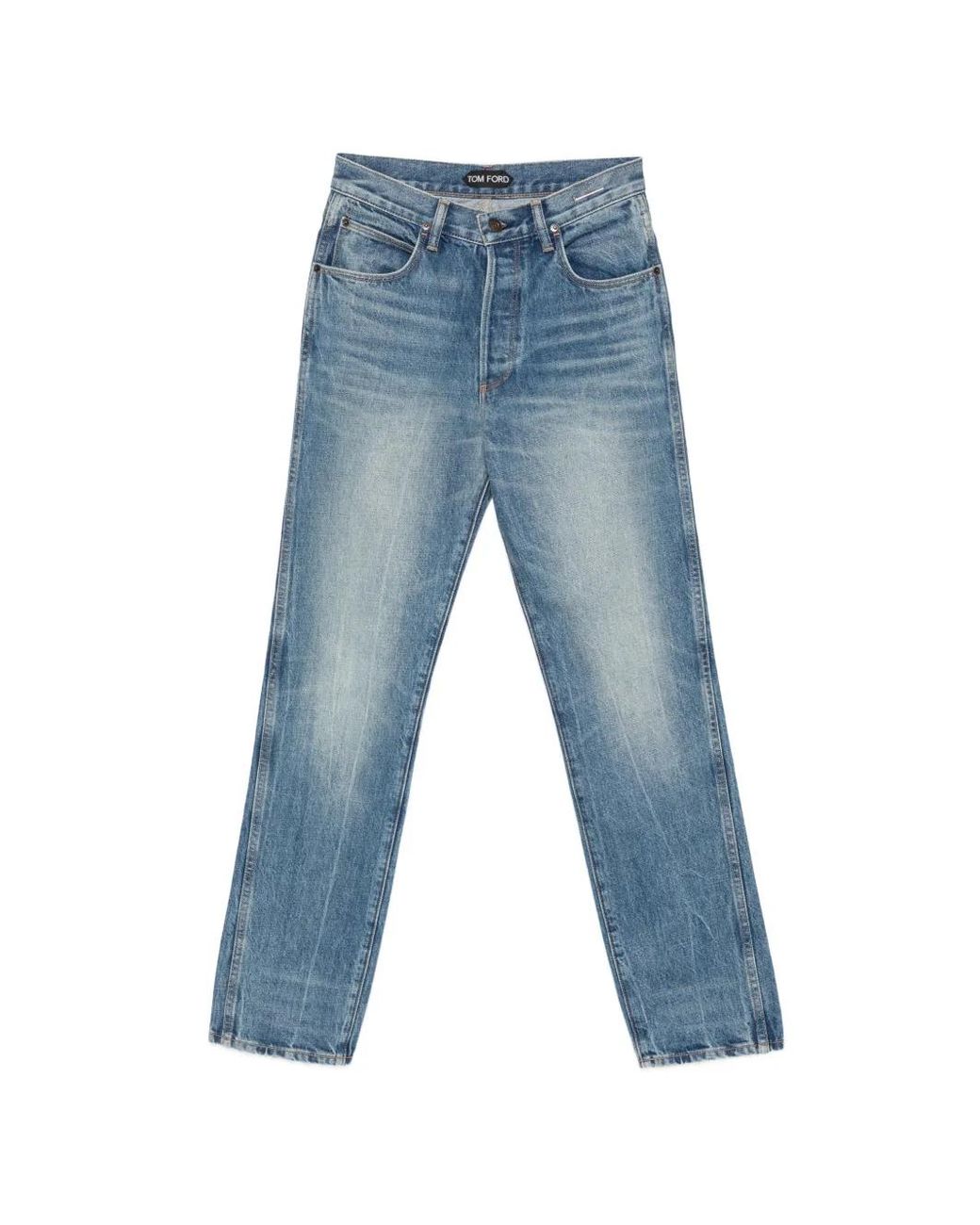 Tom Ford Blue Logo-Patch Jeans