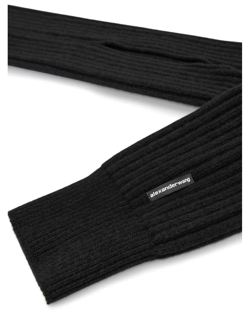Alexander Wang Black Sleeved Ribbed Scarf