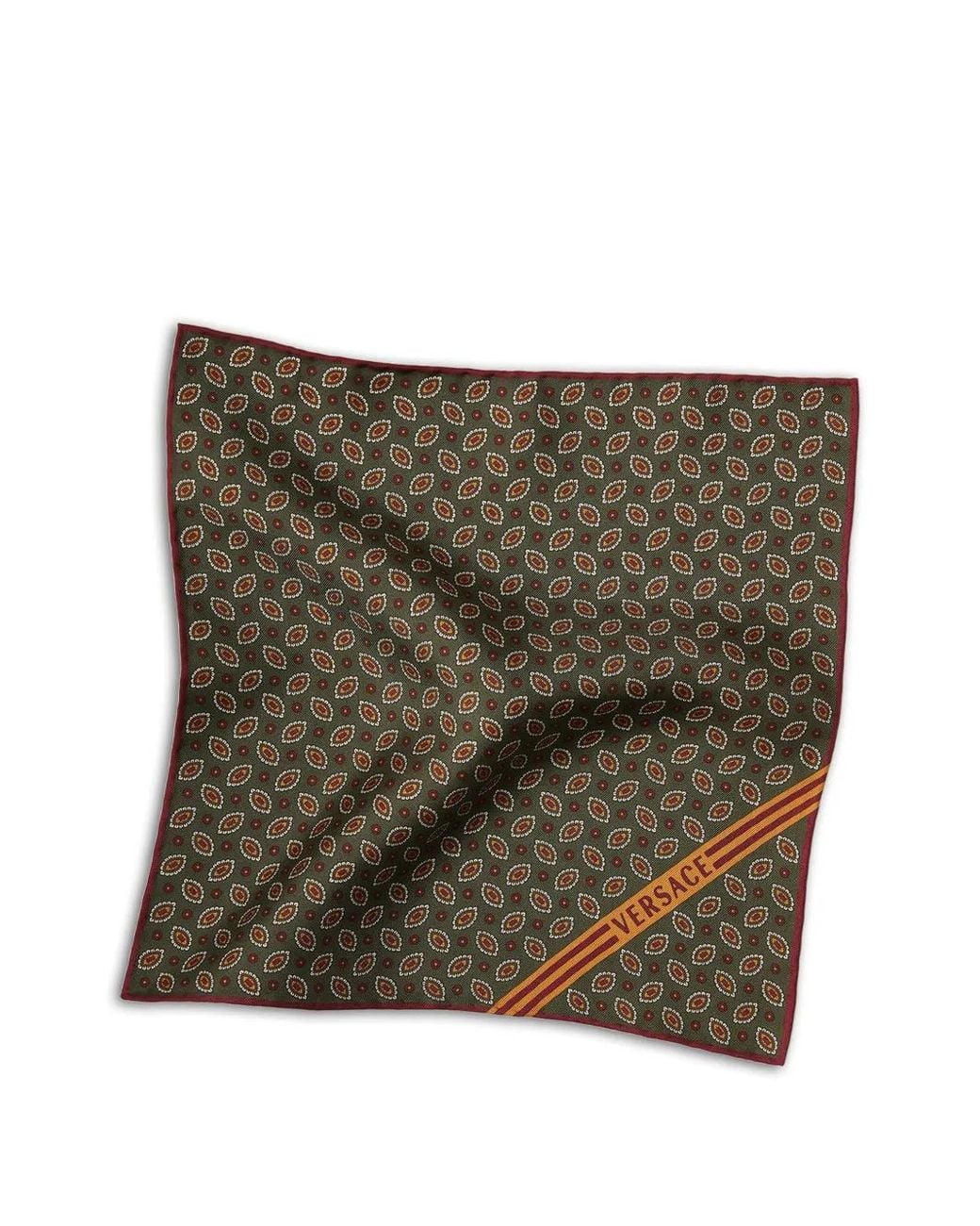 Versace Metallic Printed Silk Twill Pocket Square