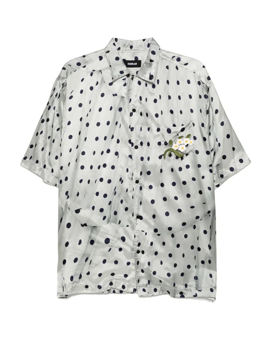 Egonlab White Polka-Dot Shirt for men