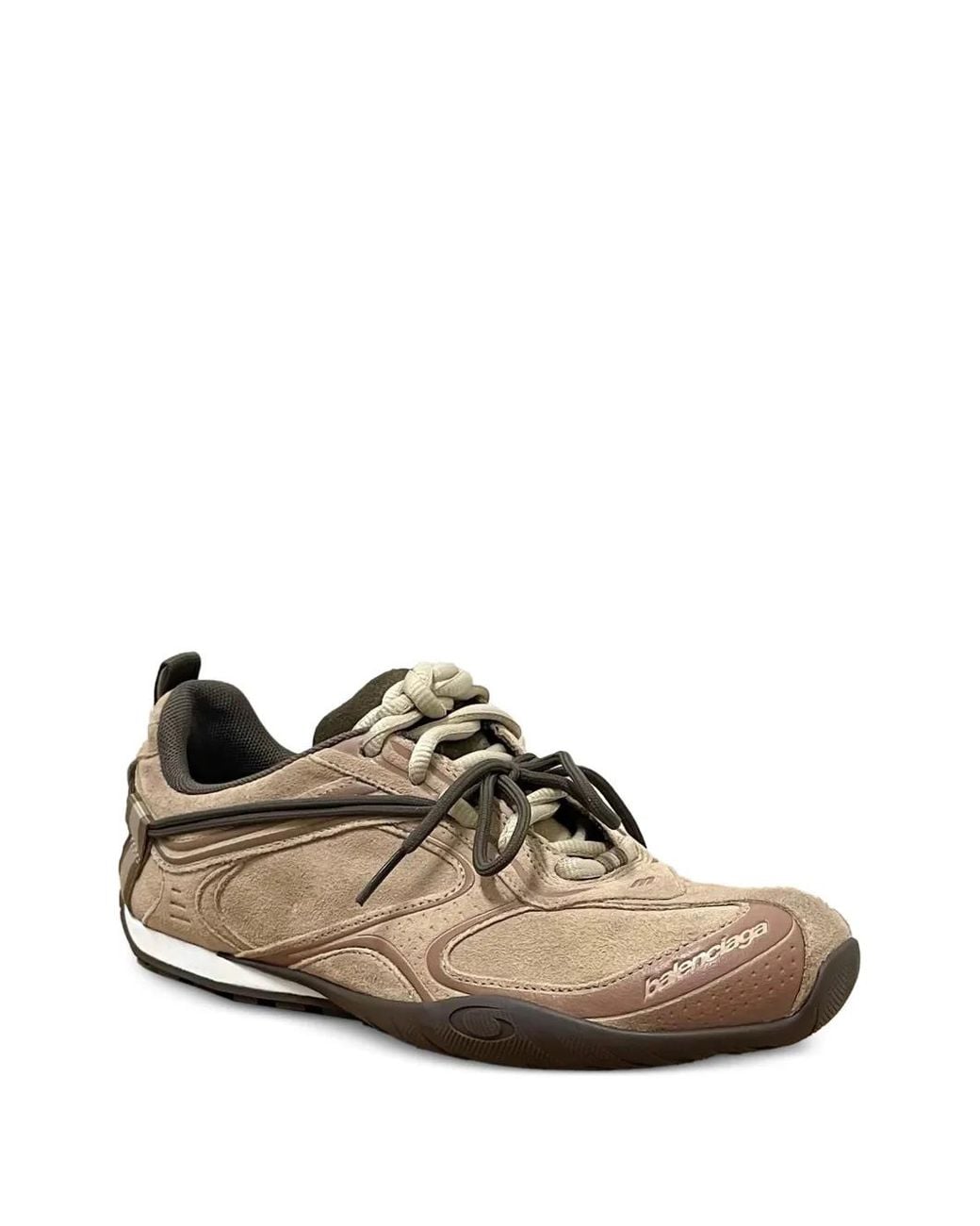 Balenciaga Brown Baskets Radar Velvety En Cuir À Empiècements