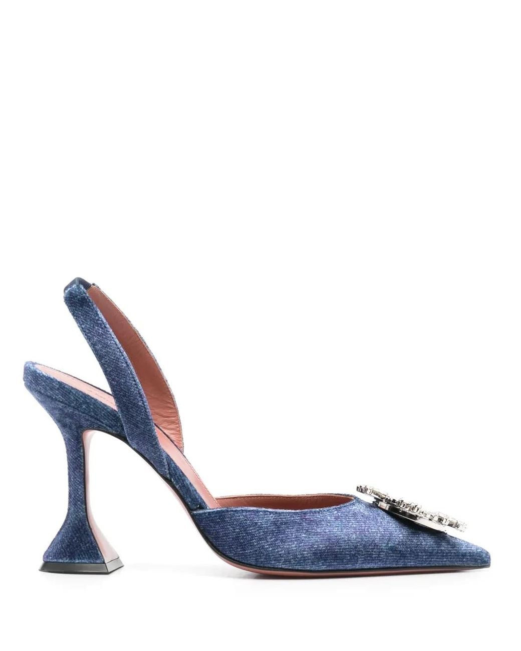 AMINA MUADDI Blue 95Mm Begum Slingback Pumps
