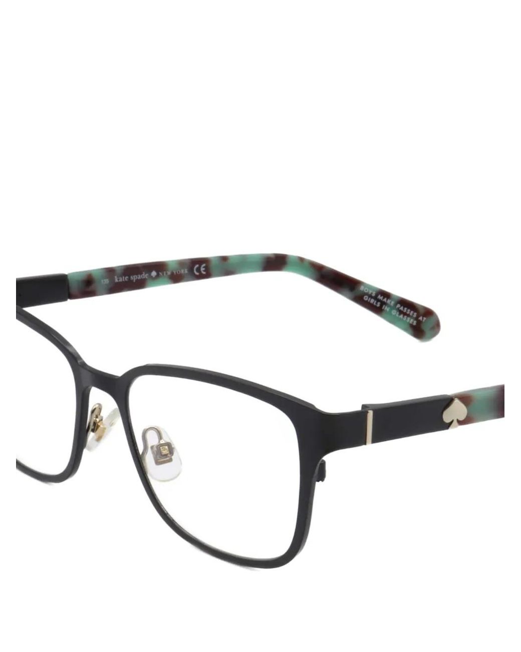 Kate Spade Black Logo-Plaque Square-Frame Glasses
