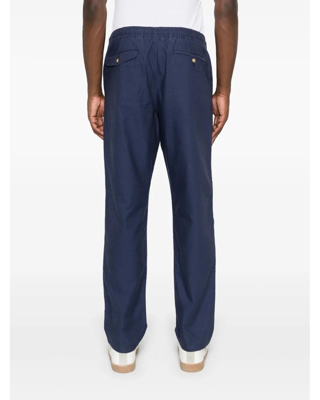 Polo Ralph Lauren Blue Drawstring Cotton Tapered Trousers for men