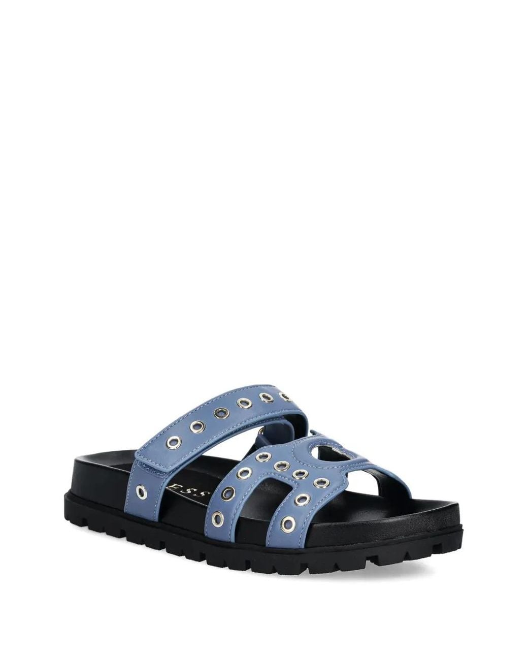Guess Blue Eyelet Strap Slides