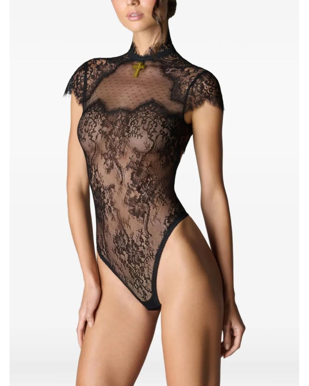 Scandale Gray Backless Bodysuit