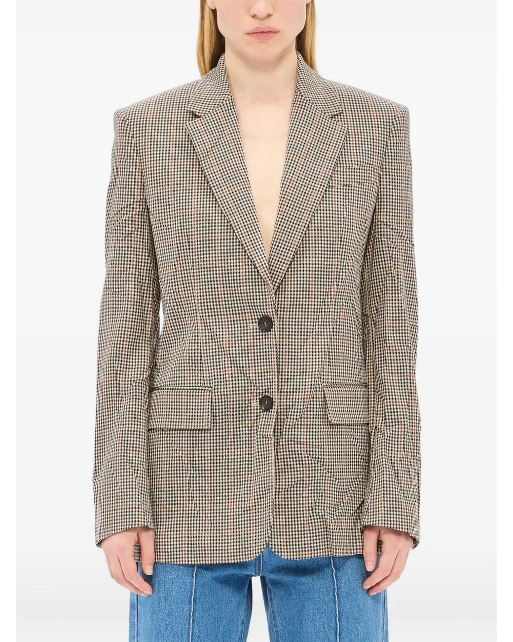 MSGM Gray Checked Blazer