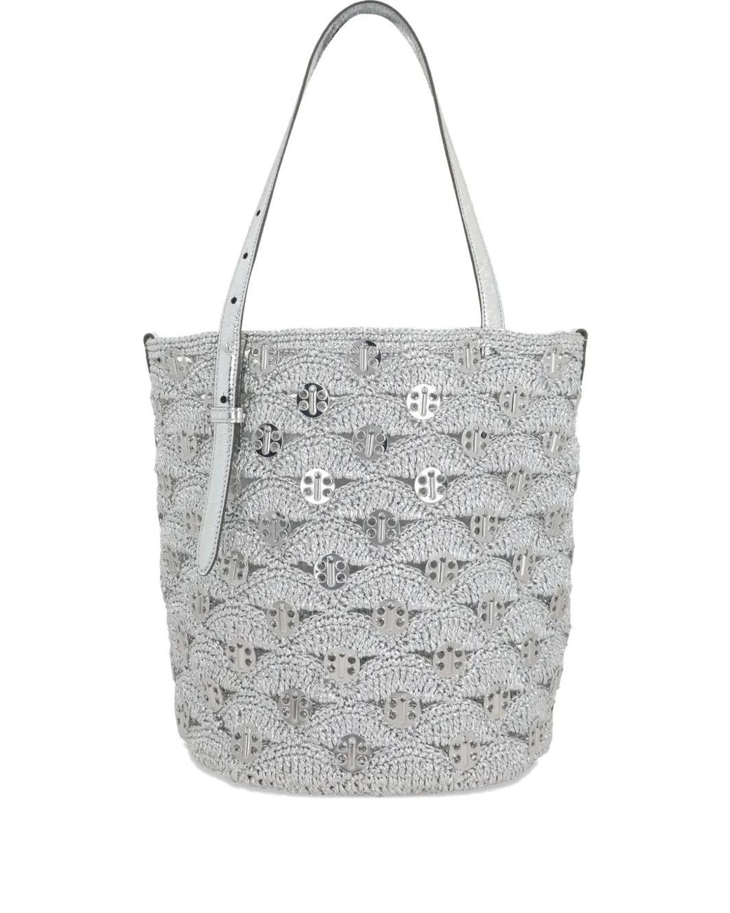 Rabanne White Crochet Tote Bag