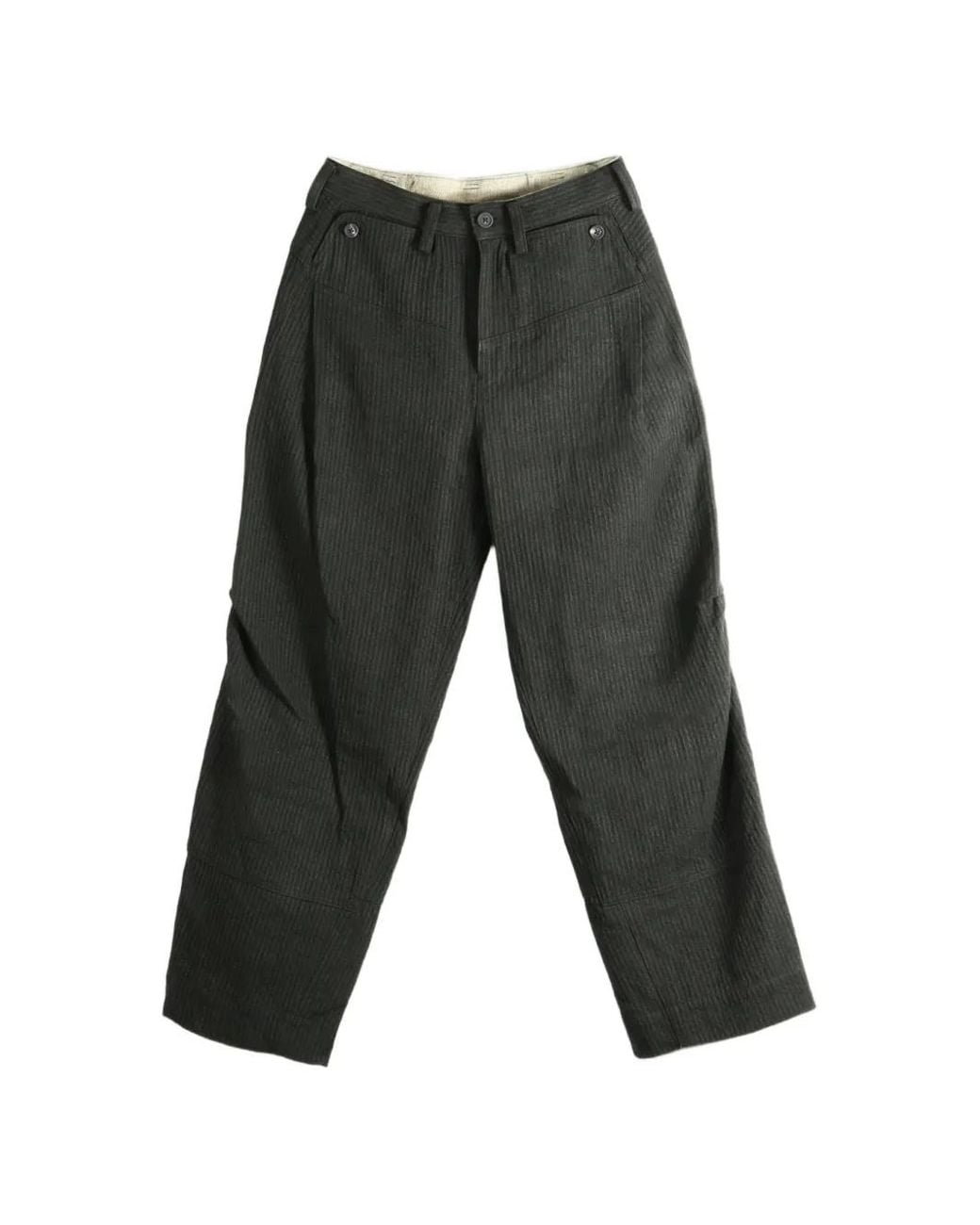 Ziggy Chen Gray Pinstriped Wide-Leg Trousers for men